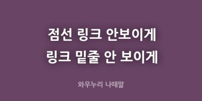 링크 점선 안보이는 방법 모음 CSS수정