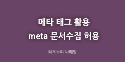 메타태그 활용 meta 문서수집 허용