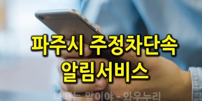 파주시 CCTV 주차단속  주정차단속 문자 알림 서비스